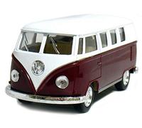 5 Die-cast 1962 VW Classic Bus 1/32 Scale (Maroon), Pull Back n Go Action. by 5 Die-cast Vehicles