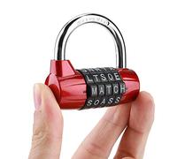 5 Digit Combination Padlock 5 Letter Word Lock Security Password Code Lock for School Gym Locker, Toolbox, Cabinet, Suitcase, 6.5 x 5. 7X 4.cm(Red)