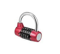 5 Digit Combination Padlock with 2 1/2 Inch Resettable Alphabet Code Lock - Red