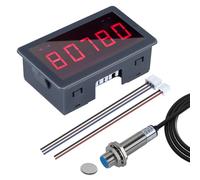 5 Digital Tachometer,DC 5V-30V RPM LED Speed Meter Digital Motor Tachometer, Supports RPM/s Mode, Frequency Division & Filtering Function, Revolution Meter With Hall Proximity Switch Sensor NPN