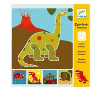 5 Dinosaur Stencils Multicoloured one size
