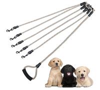 5 Dog Leash, Reflective Heavy Duty Five Way Dog Leash, Suitable for All Types of Dogs, Multiple Dog Leash, 360° Swivel Tangle Free with Comfortable Handle, Support Add to Multiple Rope, Orange