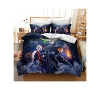 (5, Double) Nightmare on Christmas Eve Bedding Set Valentine's Day 3 Piece Pillowcase Comforter Set