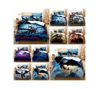 (5# Dragon Duvet Cover Set, Double 200 x 200 cm) Train Your Dragon Quilt Duvet Cover Pillowcasae Bedding Set Single Double UK#@