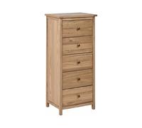 5 Drawer Chest 50 cm Light Wood SALTON
