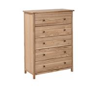 5 Drawer Chest 85 cm Light Wood SALTON