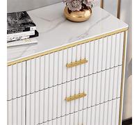 5-Drawer Chest of Drawers, White Tall Dresser with Metal Legs & Handles, ModernFinish, Stylish Living Room & Bedroom Storage Solution