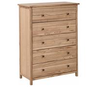 Beliani 5 Drawer Chest SALTON Sassafras Wood Brown, Brown