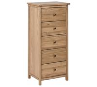 Beliani 5 Drawer Chest Salton Sassafras Wood Brown