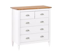 5 Drawer Chest SHILLINGTON Pine Wood 83 cm White