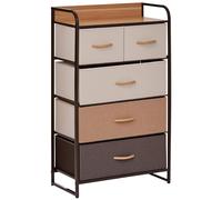 5 Drawer Fabric Chest of Drawers Storage Unit Steel Frame Multicoloured