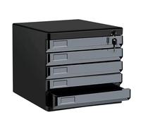 5-Drawer File Cabinet with Lock, A4/Letter Document nizer, Desktop Storage Solution for Office & Home, Ideal for Paper & Files, Sl lack Design