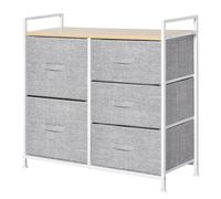 5 Drawer Linen Basket Storage Unit Home Organisation w/ Shelf Handles HOMCOM