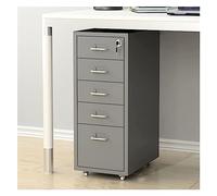 5 Drawer Metal File Cabinet - Locking Under Desk Storage for Legal/Letter/A4 Files - Fully Assembled Secure Solution (Model D 1.4mm)