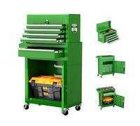 5-Drawer Metal Rolling Tool Chest with Wheels High Capacity Toolbox Detachable Top Cabinet for Mechanics & Workshop (Green)