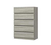 5 Drawer White Dresser - Versatile Storage nizer for Bedroom, Hallway & Makeup Table - Stylish Grey Oak Furniture for Home Decor - 27.6 in