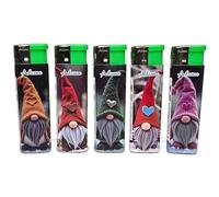 5 Electronic Refillable Lighter Set Assorted Designs Compact & Durable Gas Lighters for Camping Hiking BBQ & Everyday Use Adjustable Flame, Portable, Ideal for Outdoors (Christmas Santa Hats)