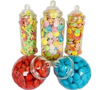 5 Empty Retro Large Plastic Sweet Jars for Pick & Mix, Victorian Sweet Shop, Candy Buffet Kit, Party Pack