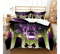 (5, EU Single 135x200cm) Games My World Bedding Set,Minecraft Steve Creeper Sword Ender Duvet Cover Pillowcase Bedroom Decoration Gifts