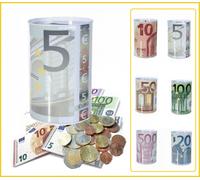 5 EURO Banknote Money Box Metal Tin Piggy Bank 15x10 Cm