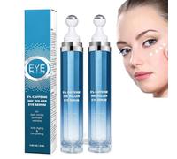 5% Eye Serum with 360° Massage Ball, Caffeine Eye Enhance Roller Cream, for Dark Circles and Puffiness, Reduces Wrinkles and Fine Lines (15 ml, Pack of 2)