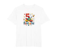 5 & Fantastic: Playful Birthday for Adventurous Kids T-Shirt, Men's Big and Tall, White, 4X Tall