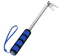 5 Feet Blue Telescopic Handheld Flagpoles, ANLEY Portable Staff with Clips - Lightweight Extendable Stainless Steel with Anti-Slip Grip - Collapsable Flag Pole for Tour Guides & Pointer for Teachers