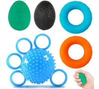 5-Finger Grip Strengthener Ball 5PCS Set, Hand Exerciser for Grip Strength, Finger Therapy, Stress Balls, Arthritis & Physiotherapy, Portable Finger Trainer for Adults, Athletes & Rehabilitation