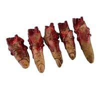 5 Fingers Halloween Fake Bloody Body Parts Realistic Severed Fingers Horror Scary Prank Toys Props Haunted Room Vampire Zombie Party Favors