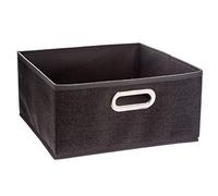 5 five simply smart 138886D Storage Box 31 x 15 x 31 cm (Chinese Dark Grey), Non-Woven and PP Plastic, Schwarz, U