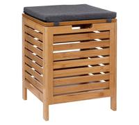 5 five simply smart 5five Bamboo Storage Bench 35 Litres 35 x 35 x 49 cm Padded Seat Soft Close for Bathroom, Bedroom