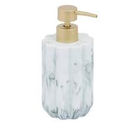5 five simply smart 5Five Marby White Polyresin Soap Dispenser - 230 ml - 8.5 x 7.5 x 18 cm - Bathroom, Toilet, Kitchen, Soap and Dishwashing Liquid