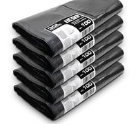 5 Flat Packs | 500 Bags | RE-GEN 30 Litre Swing, Pedal, Square Bin Liners Refuse Sacks, Everyday, Office & Home Use | Black Industrial Strength Rubbish Garbage Bags 375/600 x 600mm