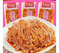5 Flavors Enoki mushroom,Spicy barbecued enoki mushrooms,side dishes,instant food,pickles,Mala latiao,spicy snack food,vegan,delicious Chinese snack gift (Rattan pepper,10bags)