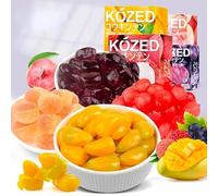 5 flavors Peeling fruit juice fudge,50% Juice Content gummy candy,mango sugar,grape Litchi sugar soft candy Toffee,Healthy Candy Snacks，Chinese candy gift (Mix and match bagged gummies70g,5 box)