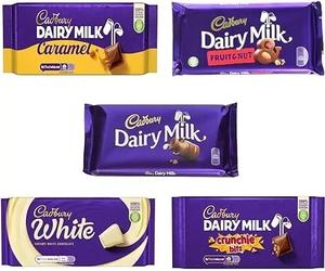 5 Flavours Milk Chocolate Variety Bundle With Cadbury Dairy Milk Fresh Stock