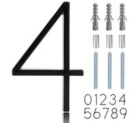 5"""" Floating Stainless Steel Address House Number Modern Metal Anti-Rust House Numbers with Nail Kits for Door Garden Mailbox Decor Visibility Signa