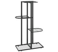 5-Floor Flower Stand Metal Indoor Flower Plant Rack White/Black 76/98cm vidaXL