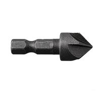 5 Flute Hex Shank Countersink Drill Bit for Wood, Soft Metal, Plastic for - 90 Degree Chamfering Tool with 6.35mm Shank, 13mm Diameter, Heat-Treated Carbon Steel,