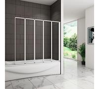 5 Fold Pivot Shower Bath Screen Folding Bath Screen 1200x1400mm