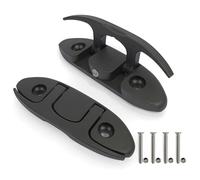 5" Folding Dock Cleat 2 Pack, Flip Up Boat Mooring Cleats with Screws, Marine Grade Nylon Low Profile Cleat for Boat, Kayak Dock