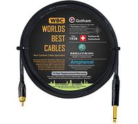 5 Foot - TS to RCA Cable - Gotham GAC-1 Ultra Pro Low- Capacitance Instrument Cable & Neutrik NP2X-B & Amphenol ACPL-CBK Gold Plugs - Custom Made by WORLDS BEST CABLES