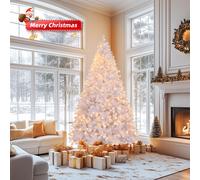 5 FT Artificial Christmas Tree w/ Warm Lights 480 Branch Tips and Sturdy Metal Stand,