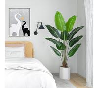 5 Ft Bird of Paradise Artificial Plant, Artificial Tree Faux Tropical Plant Palm Tree with Leaves Trunks Indoor Outdoor Faux Banana Leaf Tree for Home Decor Living Room Office