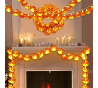 5 Ft LED Orange Marigold Garland Lights for Day of The Dead Halloween Diwali Holiday Party Home Decoration Christmas Supplies 10PCS Orange and yellow