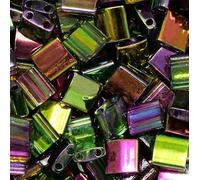 5 g Miyuki 2-Hole Beads, Size Tila 5 x 5 mm, Crystal Magic Orchid (# 4571), Japan, Glass