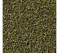 5 g Miyuki DELICA Seed Beads Rocailles, Size 11/0, Matte Metallic Lt Yellow Green Ab (# DB0372), Japan, Glass