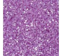 5 g Miyuki DELICA Seed Beads Rocailles, Size 11/0, Silk Inside Dyed Lilac Ab (# DB1868), Japan, Glass