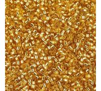 5 g Miyuki DELICA Seed Beads Rocailles, Size 11/0, Silver Lined Gold (# DB0042), Japan, Glass