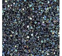 5 g Miyuki Square Beads, Size Square 1.8 mm, Metallic Rainbow Iris (# 455), Japan, Glass